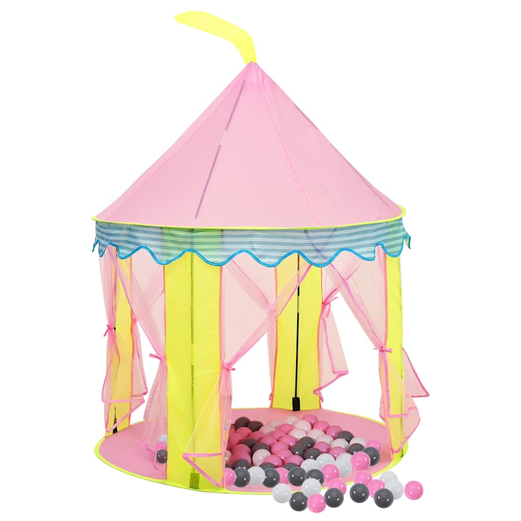vidaXL Children Play Tent with 250 Balls Pink 100x100x127 cm 2