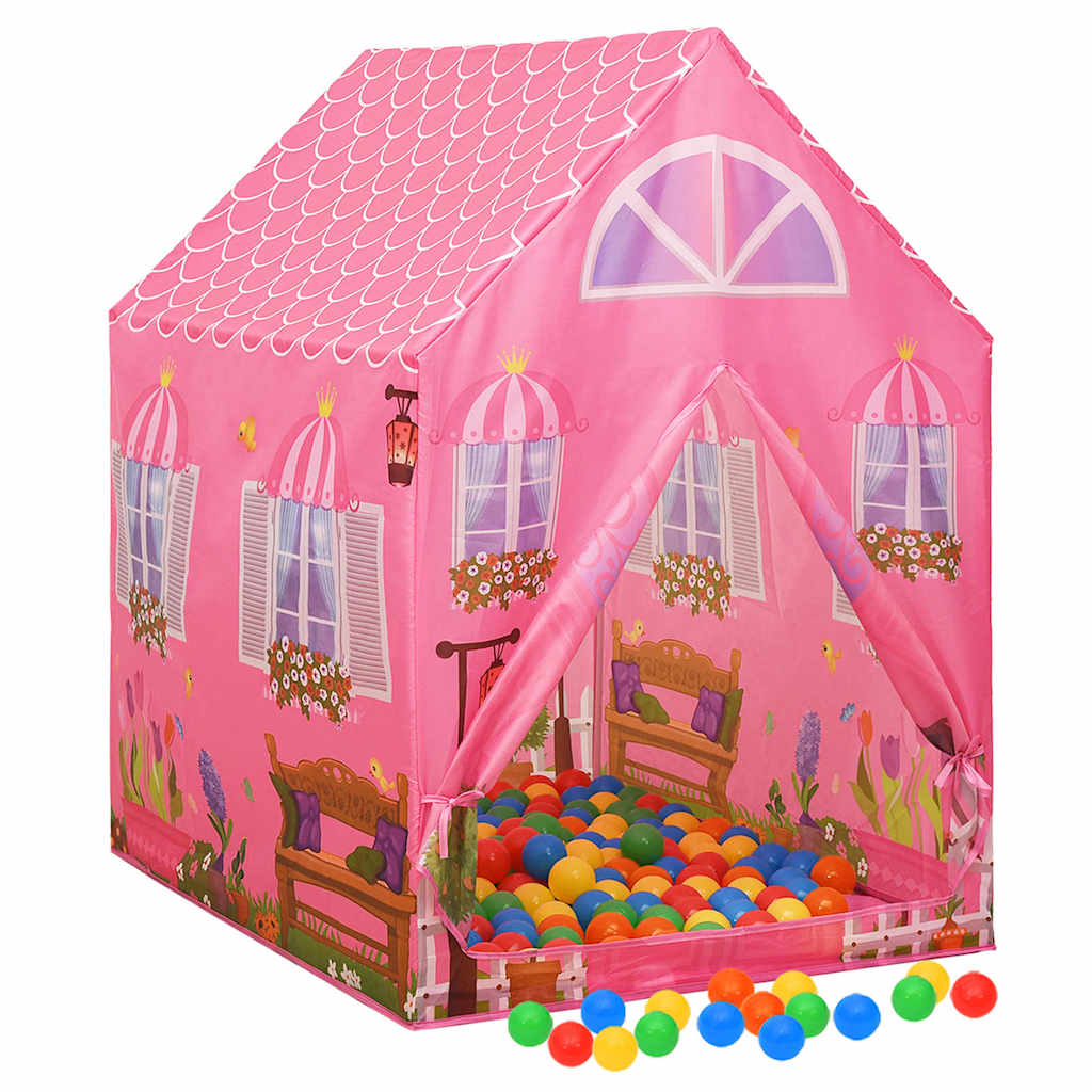 vidaXL Children Play Tent with 250 Balls Pink 69x94x104 cm 2