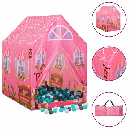 vidaXL Children Play Tent with 250 Balls Pink 69x94x104 cm 1