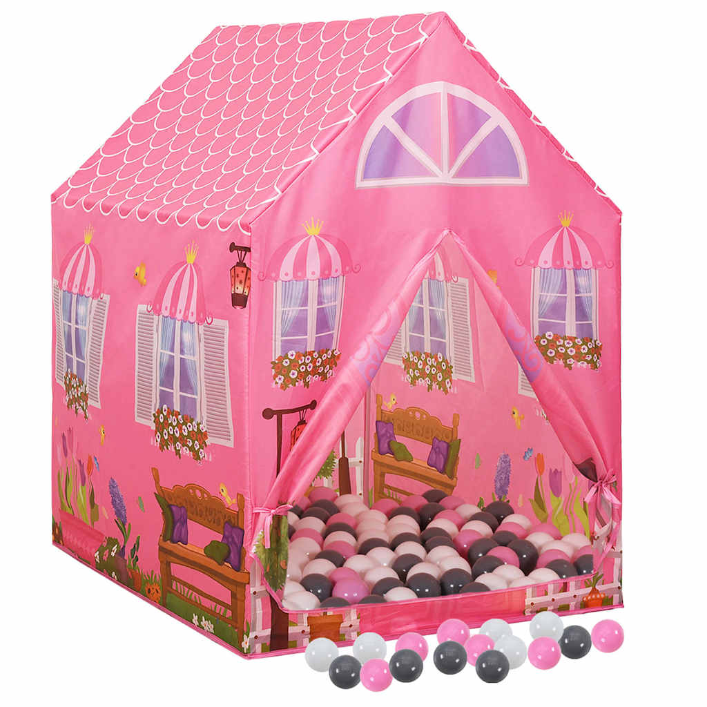 vidaXL Children Play Tent with 250 Balls Pink 69x94x104 cm 2