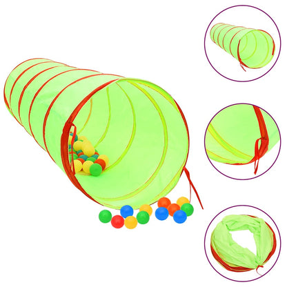 vidaXL Children Play Tunnel with 250 Balls Green 175 cm Polyester 1