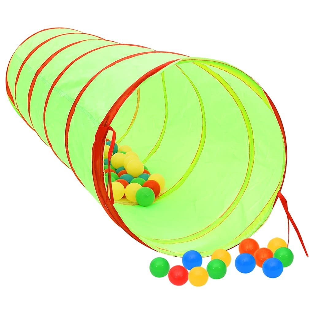 vidaXL Children Play Tunnel with 250 Balls Green 175 cm Polyester 2