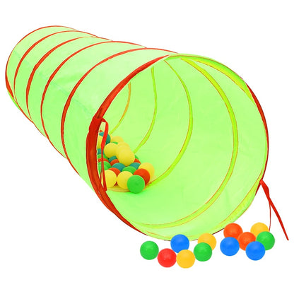 vidaXL Children Play Tunnel with 250 Balls Green 175 cm Polyester 2