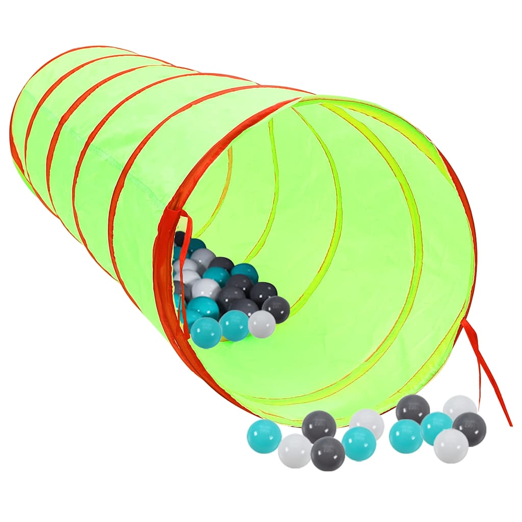 vidaXL Children Play Tunnel with 250 Balls Green 175 cm Polyester 2