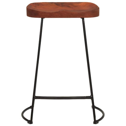 vidaXL Bar Stool | Set of 2 | Natural Mango Wood | Solid Mango Wood | Standard 4