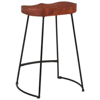vidaXL Bar Stool | Set of 2 | Natural Mango Wood | Solid Mango Wood | Standard 6