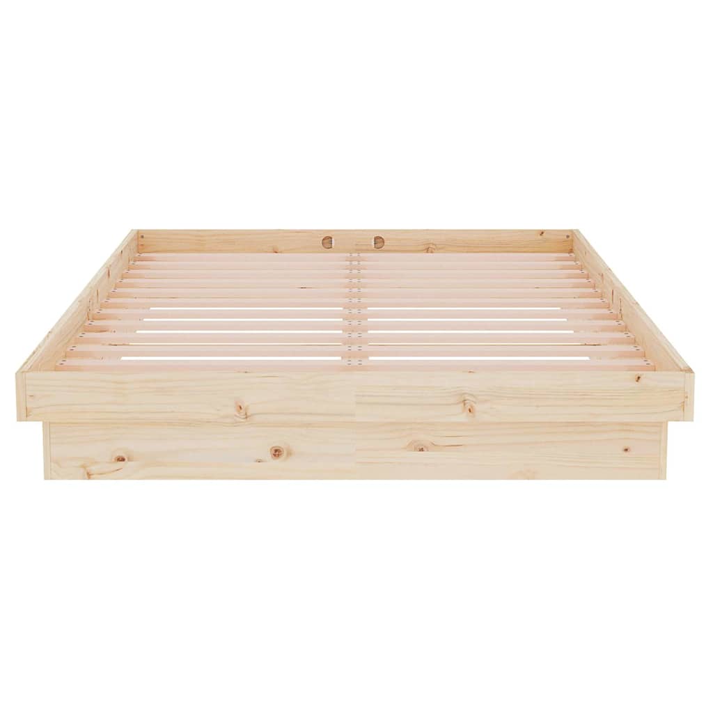Bed Frame without Mattress Solid Wood Length 200 cm Natural 120 cm