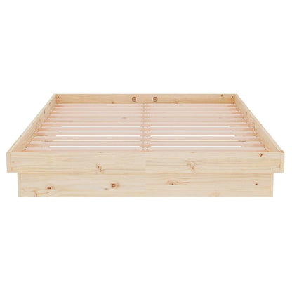 Bed Frame without Mattress Solid Wood Length 200 cm Natural 120 cm