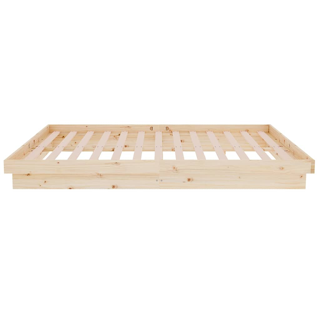 Bed Frame without Mattress Solid Wood Length 200 cm Natural 120 cm