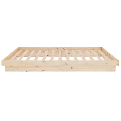 Bed Frame without Mattress Solid Wood Length 200 cm Natural 120 cm