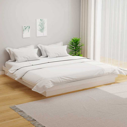 Bed Frame without Mattress Solid Wood Length White