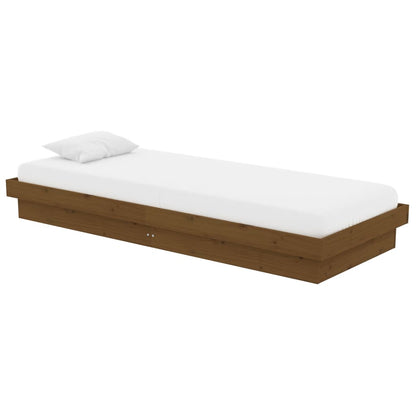 vidaXL Bed Frame without Mattress Honey Brown Solid Wood Small Single 3