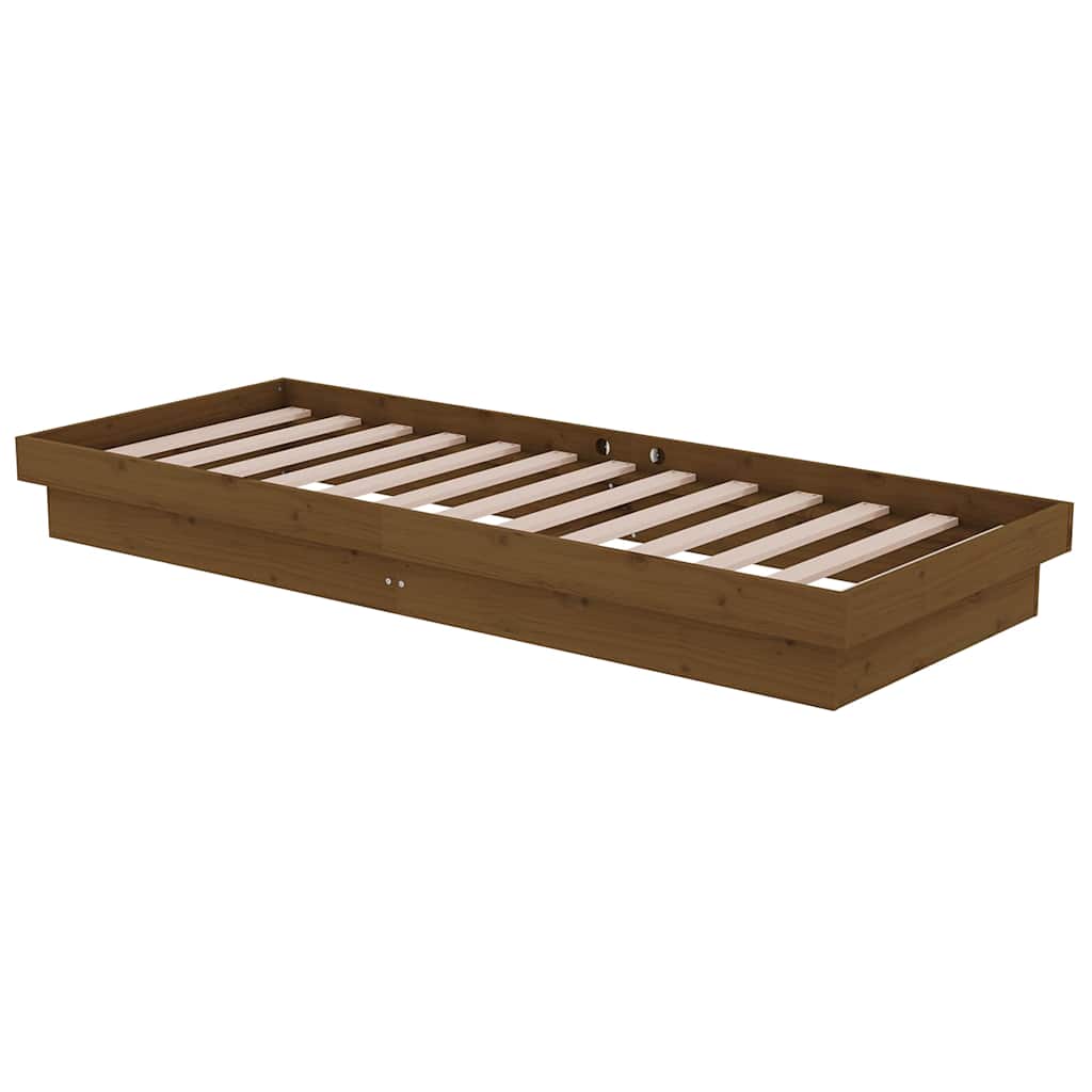 vidaXL Bed Frame without Mattress Honey Brown Solid Wood Small Single 4