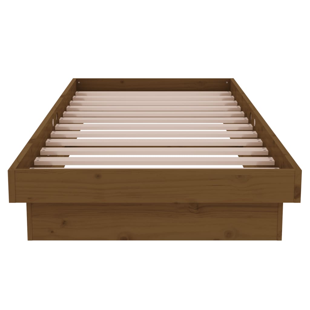 vidaXL Bed Frame without Mattress Honey Brown Solid Wood Small Single 5