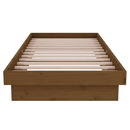 vidaXL Bed Frame without Mattress Honey Brown Solid Wood Small Single 5