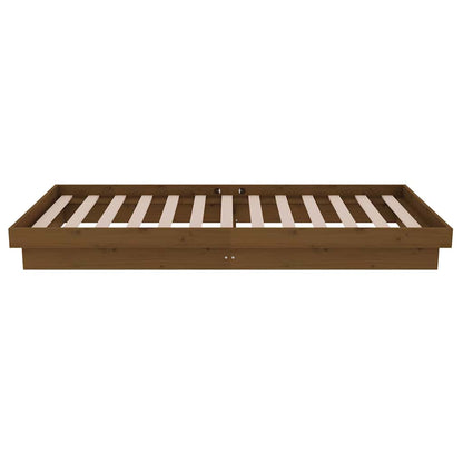 vidaXL Bed Frame without Mattress Honey Brown Solid Wood Small Single 6