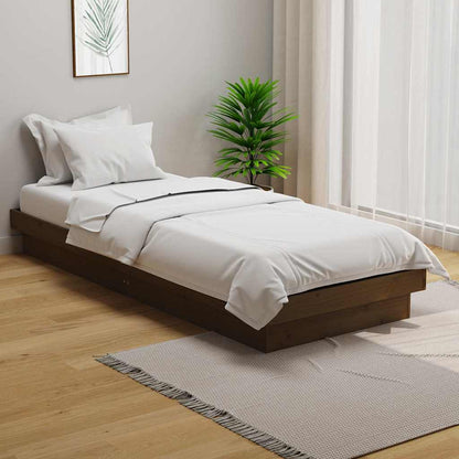 vidaXL Bed Frame without Mattress Honey Brown Solid Wood Small Single 1