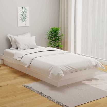 Bed Frame without Mattress Solid Wood Length White