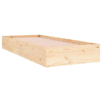 vidaXL Bed Frame | Natural Wood | Solid pine wood, Plywood | Small Single 2