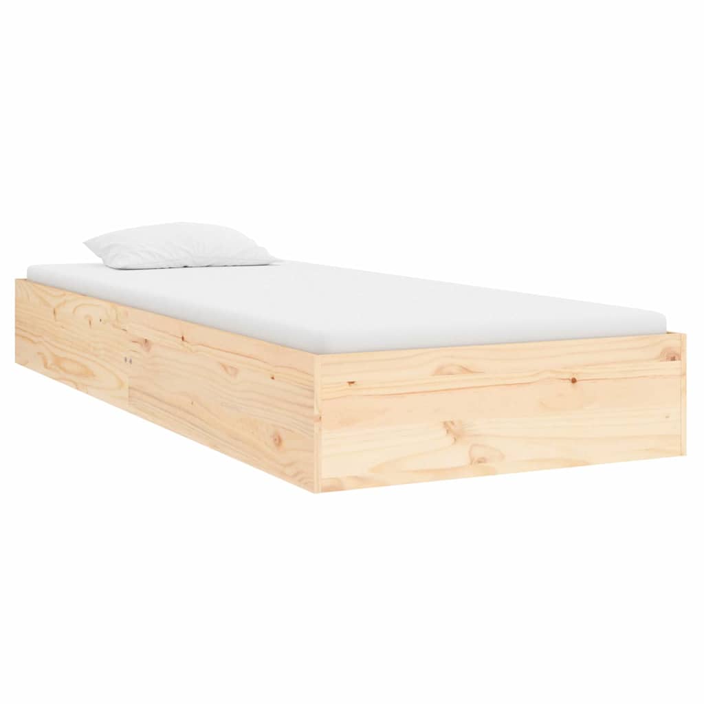 vidaXL Bed Frame | Natural Wood | Solid pine wood, Plywood | Small Single 3