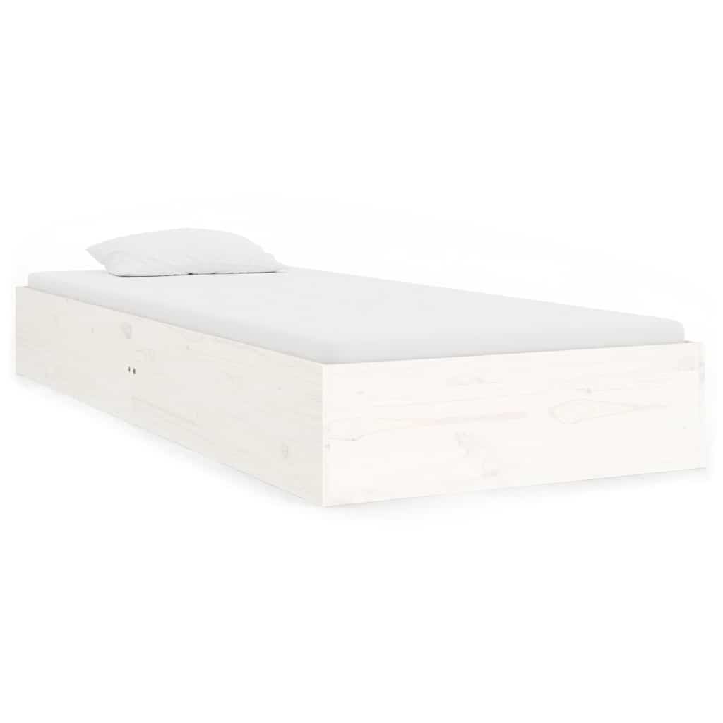 vidaXL Bed Frame | White | Solid pine wood, Plywood | Small single | Bed Frame 2