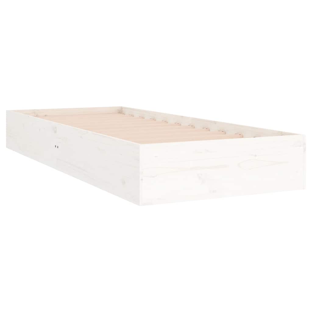 vidaXL Bed Frame | White | Solid pine wood, Plywood | Small single | Bed Frame 3