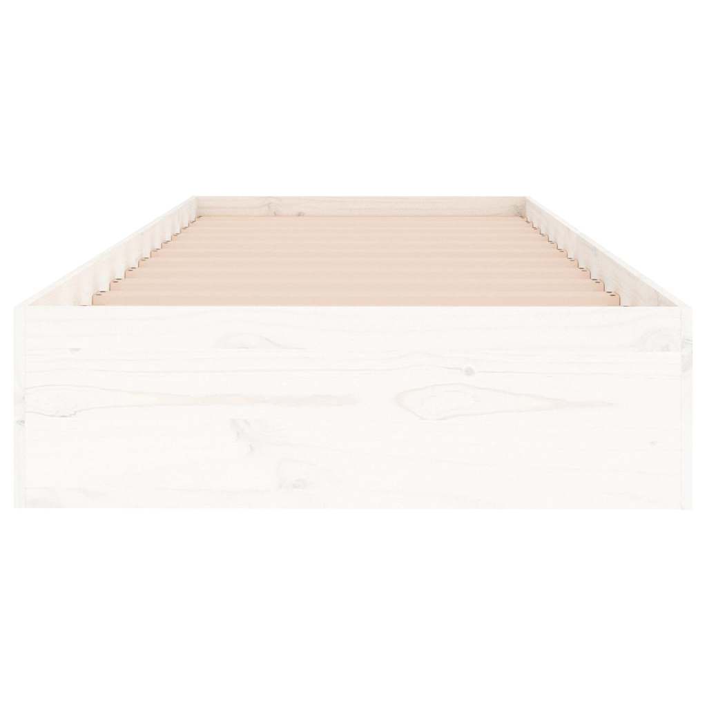 vidaXL Bed Frame | White | Solid pine wood, Plywood | Small single | Bed Frame 4