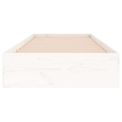 vidaXL Bed Frame | White | Solid pine wood, Plywood | Small single | Bed Frame 4