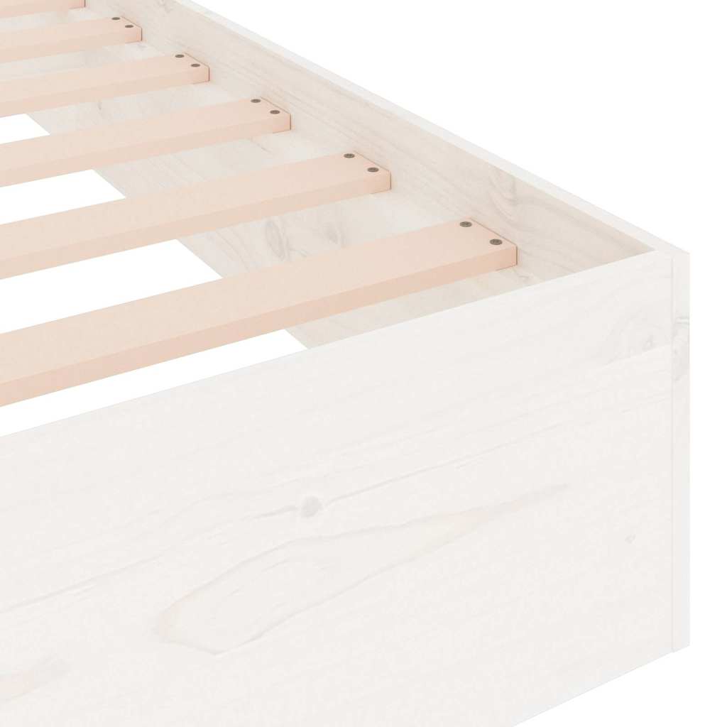 vidaXL Bed Frame | White | Solid pine wood, Plywood | Small single | Bed Frame 6