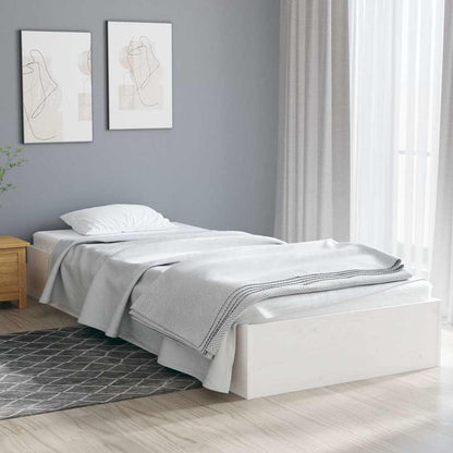 vidaXL Bed Frame | White | Solid pine wood, Plywood | Small single | Bed Frame 1