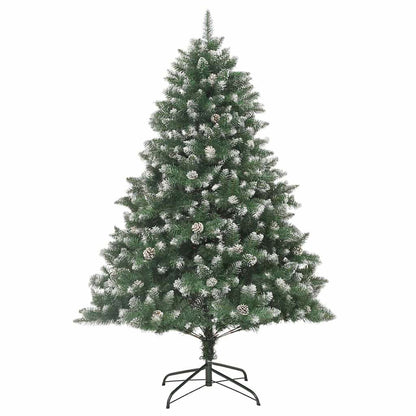 vidaXL Christmas Tree | Green & white | PVC, steel | 180 cm tree | Foldable 2