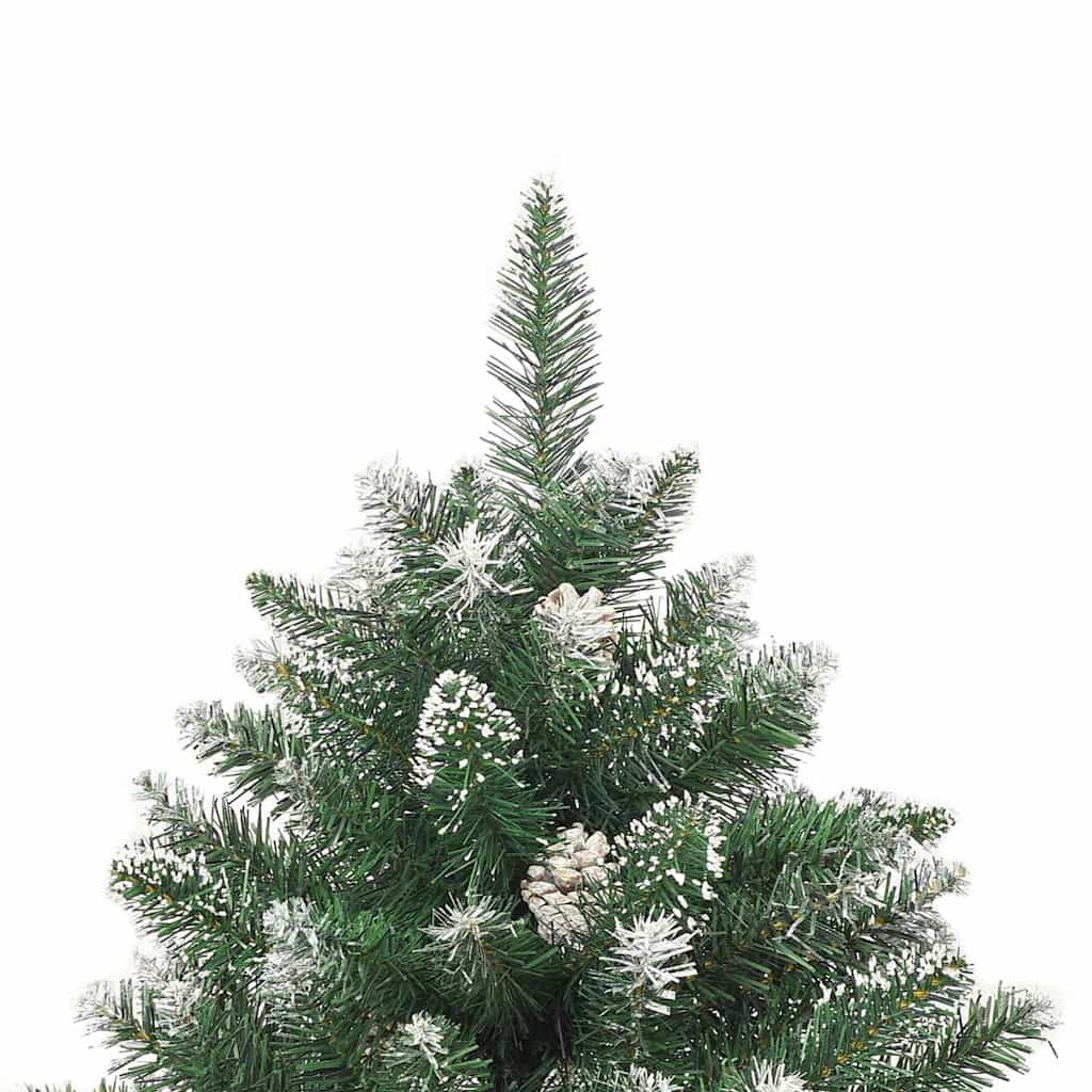 vidaXL Christmas Tree | Green & white | PVC, steel | 180 cm tree | Foldable 4