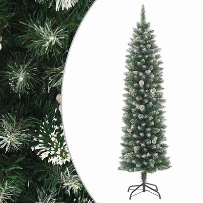 vidaXL Artificial Slim Christmas Tree with Stand 180 cm PVC 2