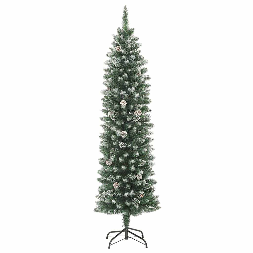 vidaXL Artificial Slim Christmas Tree with Stand 180 cm PVC 3
