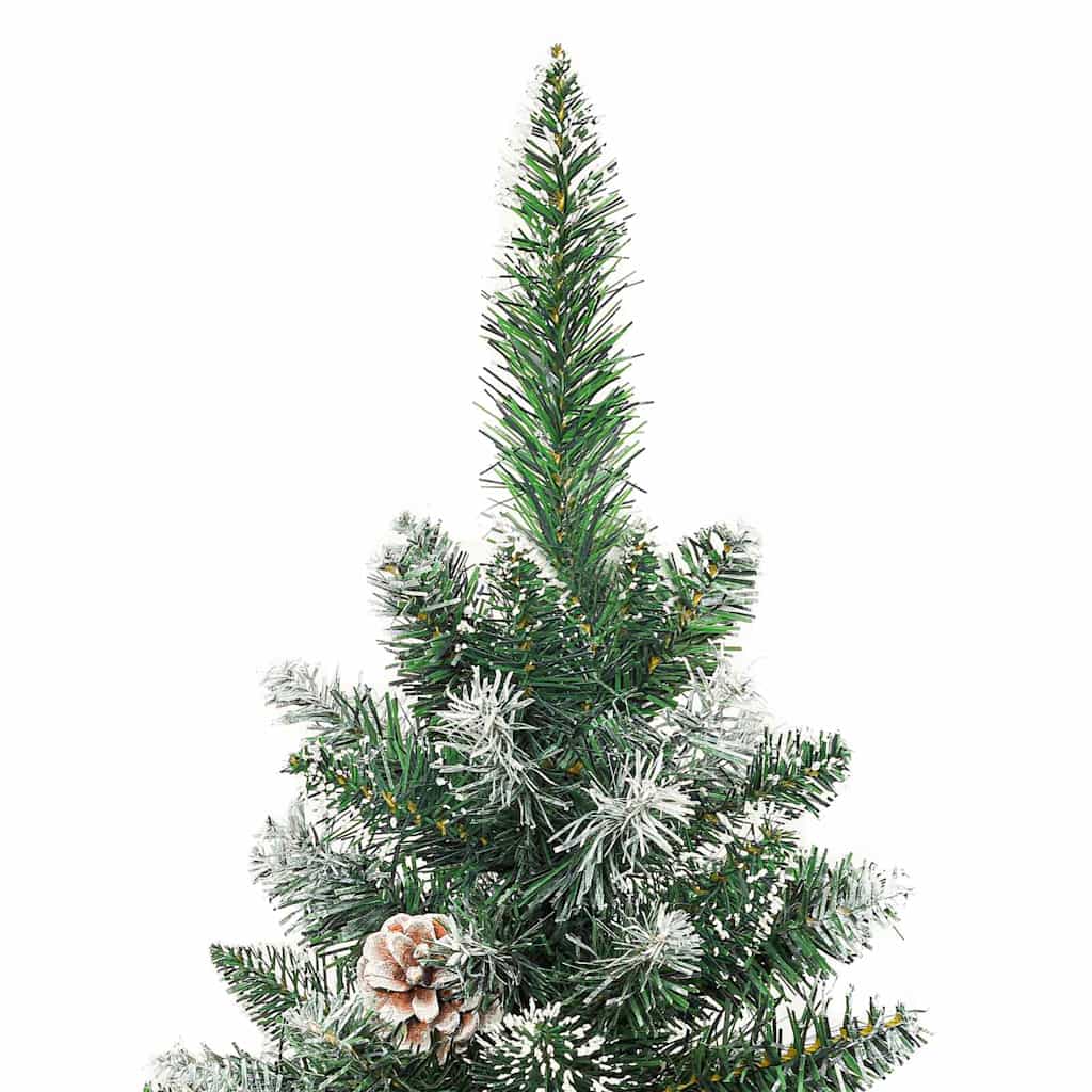 Artificial Slim Christmas Tree Green and White 180 cm Without led