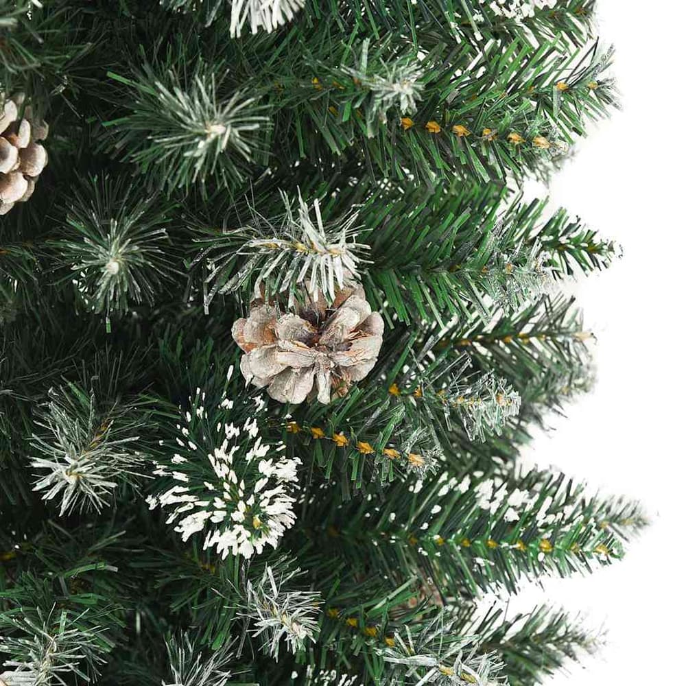 Artificial Slim Christmas Tree Green and White 180 cm Without led