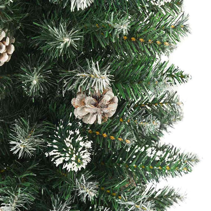 Artificial Slim Christmas Tree Green and White 180 cm Without led