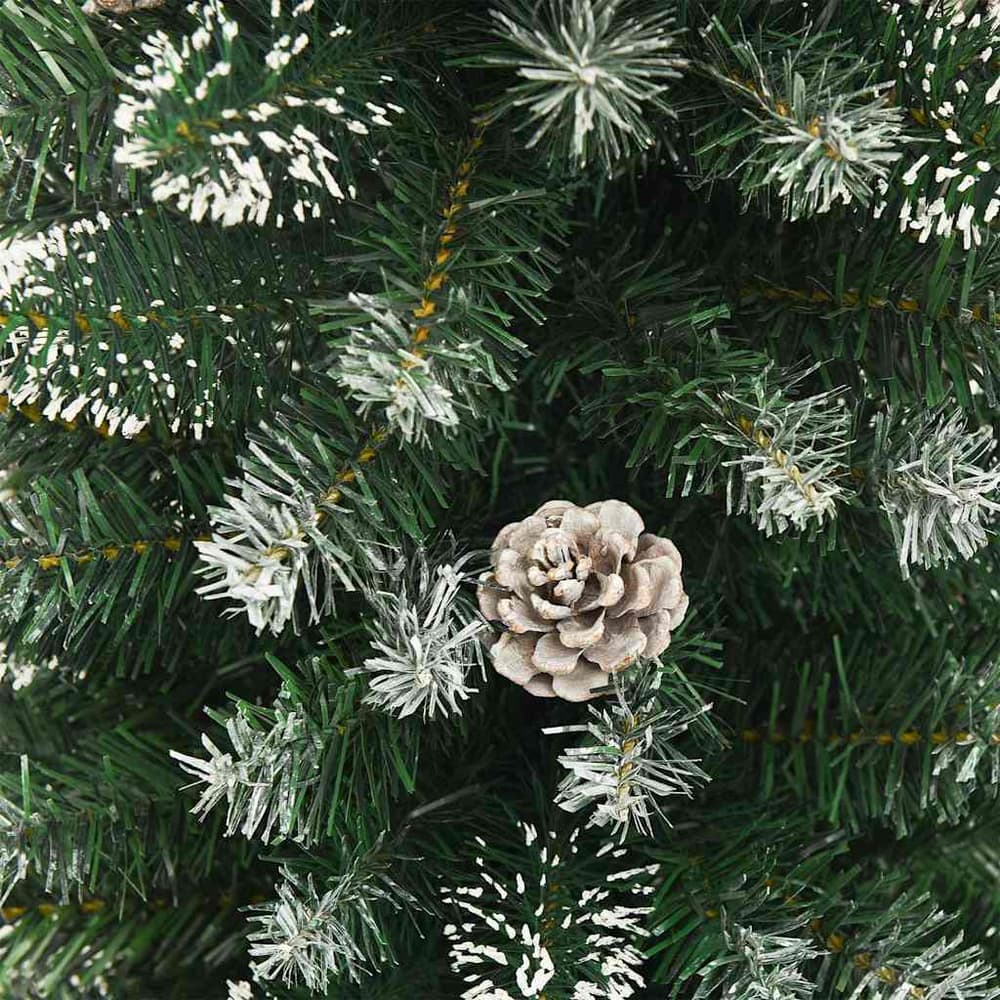 Artificial Slim Christmas Tree Green and White 180 cm Without led
