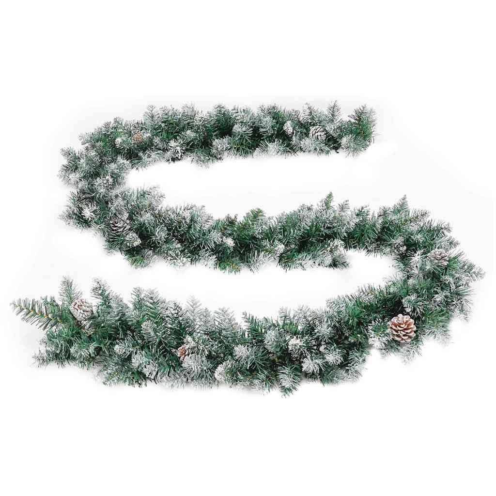 vidaXL Christmas Garland | Green with warm white lights | PVC | 5.2-meter length 4