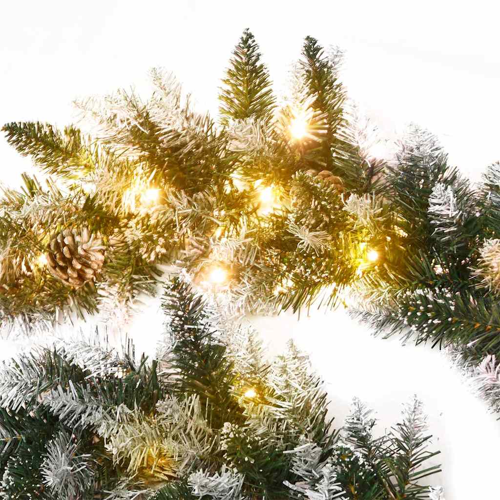vidaXL Christmas Garland | Green with warm white lights | PVC | 5.2-meter length 5