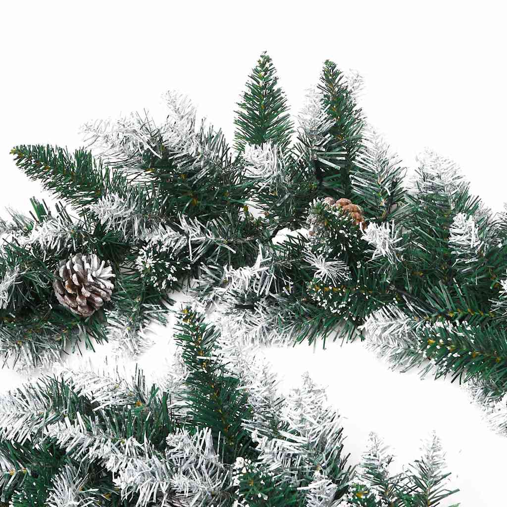 vidaXL Christmas Garland | Green with warm white lights | PVC | 5.2-meter length 6