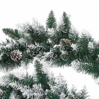 vidaXL Christmas Garland | Green with warm white lights | PVC | 5.2-meter length 6
