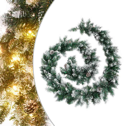 vidaXL Christmas Garland | Green with warm white lights | PVC | 5.2-meter length 1