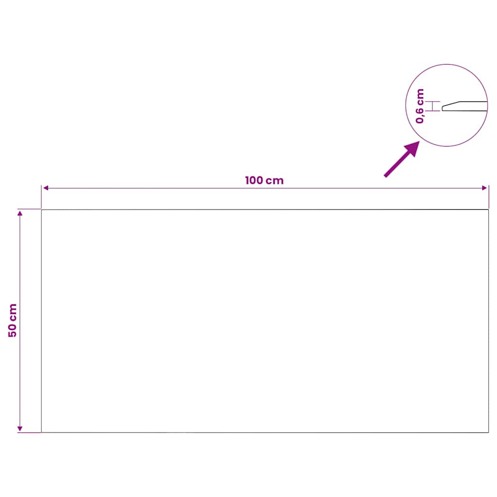 vidaXL Table Top Transparent 50x100 cm Tempered Glass 5