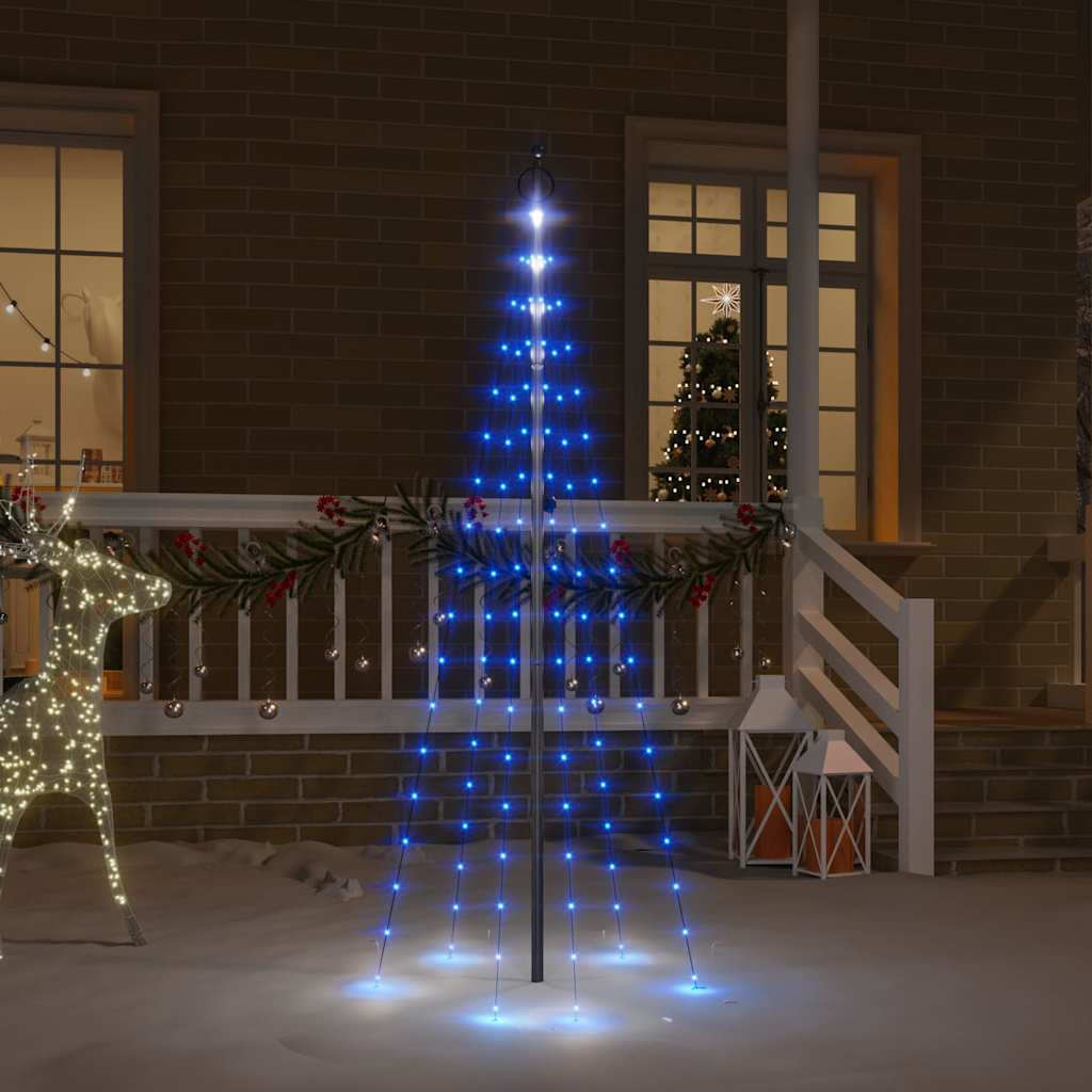 vidaXL Christmas Tree on Flagpole 108 LEDs 180 cm Straight Shaped LED Lights