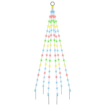Christmas Tree on Flagpole 108 LEDs 180 cm Straight shaped LED lights Multicolour 180 cm 70 cm