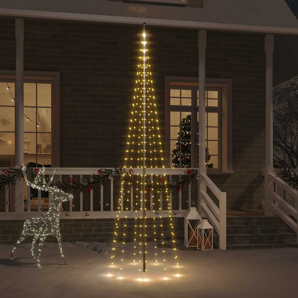 vidaXL Christmas Tree on Flagpole 108 LEDs 180 cm Straight Shaped LED Lights