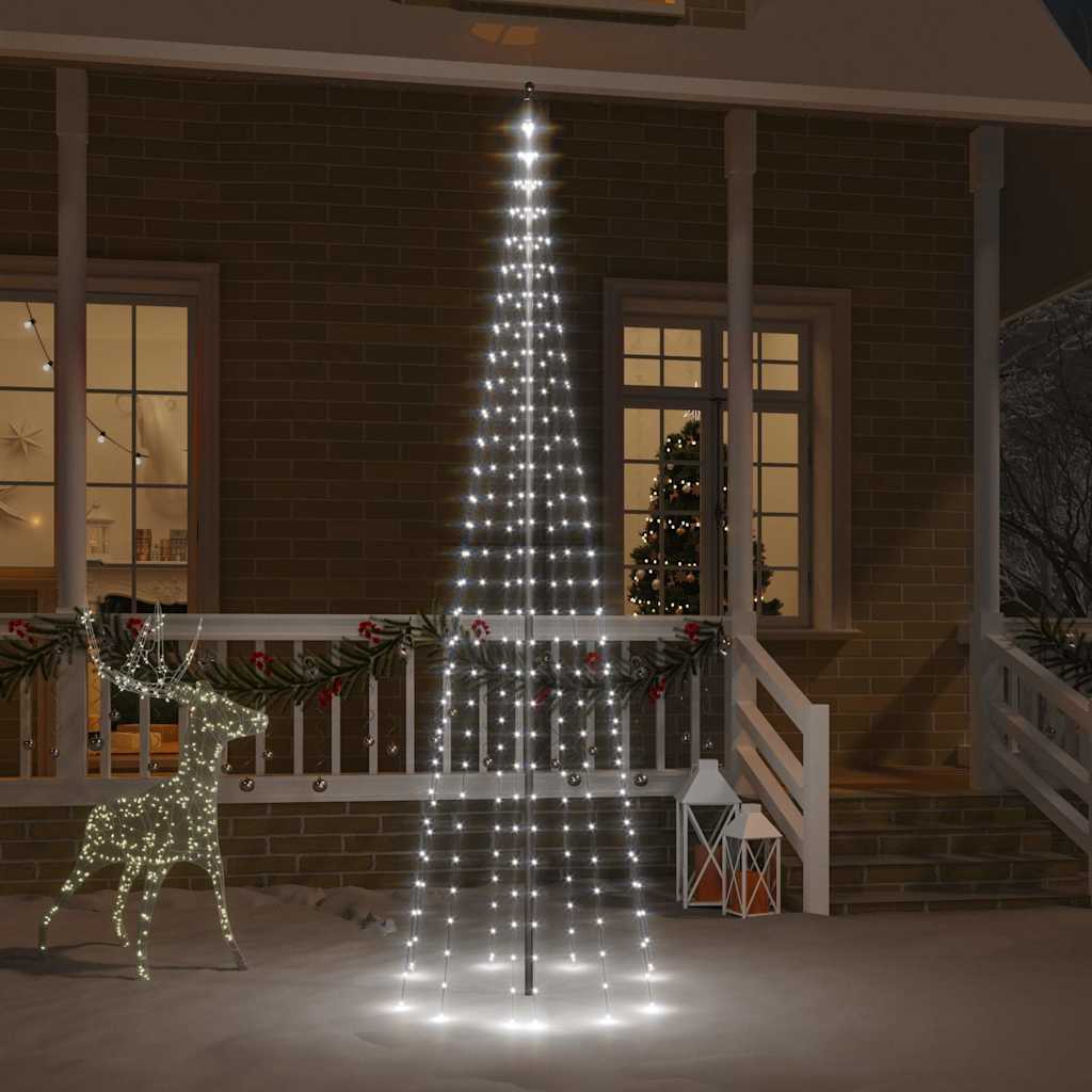 vidaXL Christmas Tree on Flagpole 108 LEDs 180 cm Straight Shaped LED Lights
