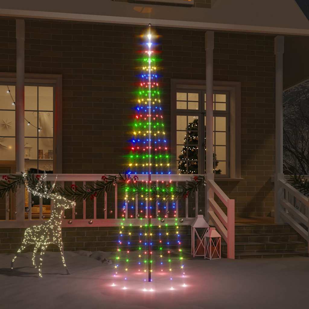 vidaXL Christmas Tree on Flagpole 108 LEDs 180 cm Straight Shaped LED Lights