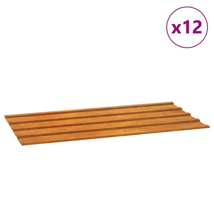 vidaXL Roof Panels 12 pcs Rusty 80x44 cm Corten Steel 2